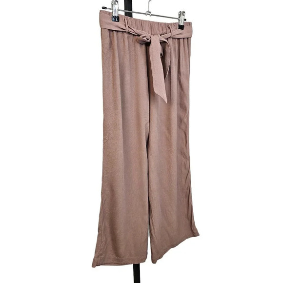 Aritzia Wilfred Womens Faun Pant Size Small Tie Back Crop  Wide Leg - Picture 8 of 9
